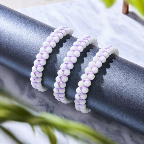Porcelaine violette | Céramique Lumos | Bracelet Vitalité Macramé